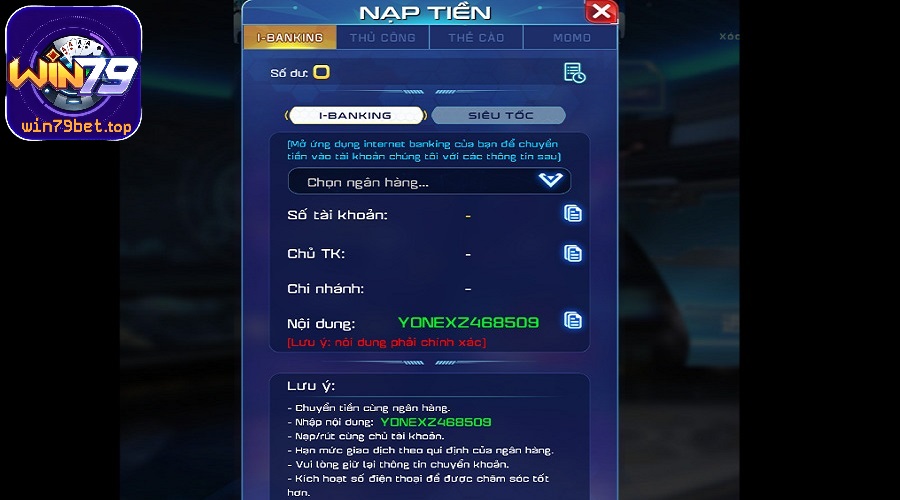 Nạp tiền vào tài khoản qua i-Banking đơn giản