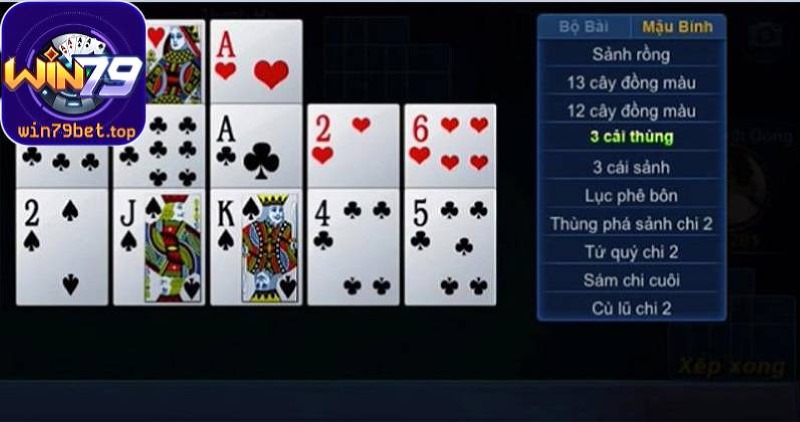 Mậu binh&nbsp; đổi thưởng có nhiều liên kết bài yêu cầu người chơi phải nắm chắc