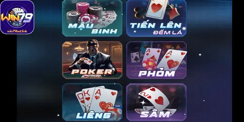 Game bài tại Win79 có đa dạng trò chơi để trải nghiệm